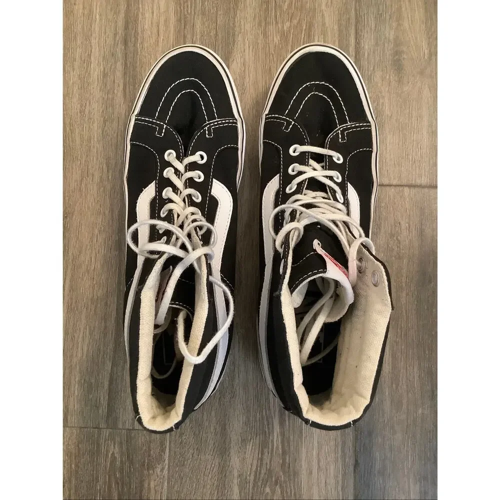 Vans Unisex M7.5 W9 Black White Sk8-Hi Tapered Platform Shoes Streetwear P8-8